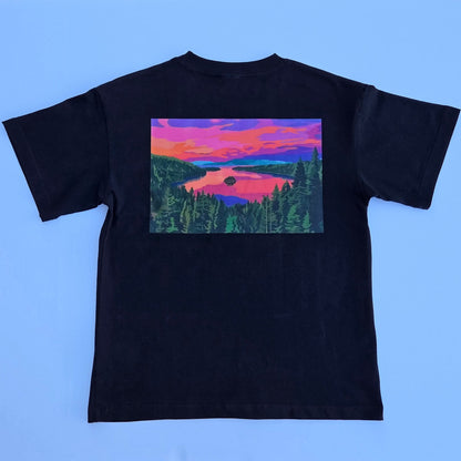 Emerald Bay Sunset T-Shirt (Black)